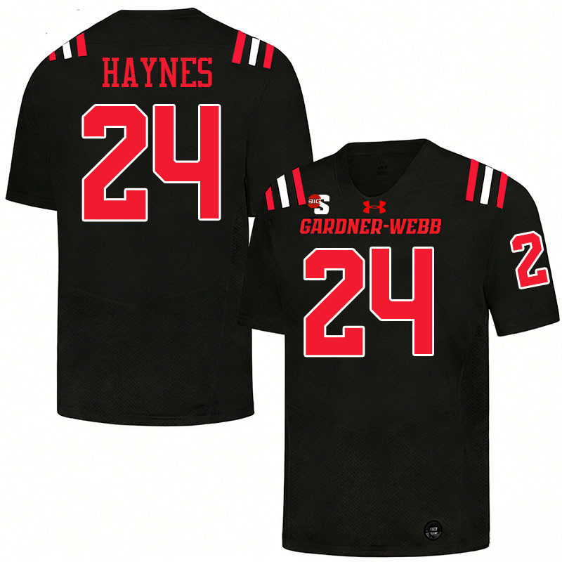Gardner-Webb Runnin' Bulldogs #24 Cahari Haynes College Football Jerseys,Uniforms-Black